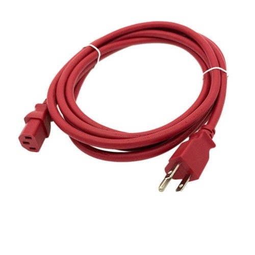 Red 10ft universal prong ac - red,